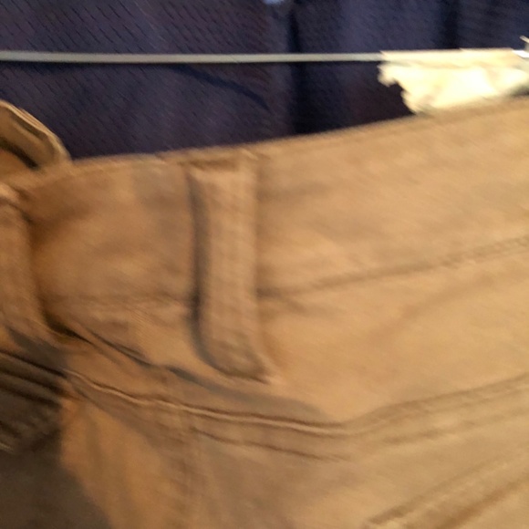 Green size 14  Bum Equipment stretchable cropped pants, zipper, belt buckles - Picture 7 of 10